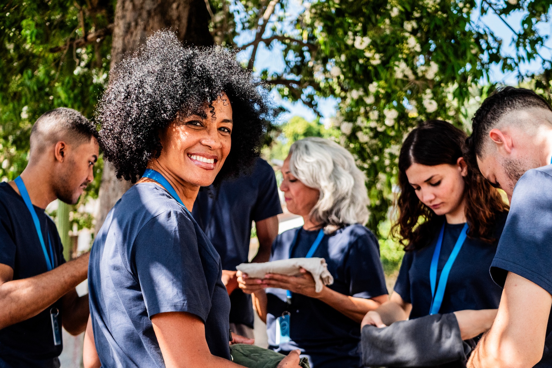 Volunteers serving the community